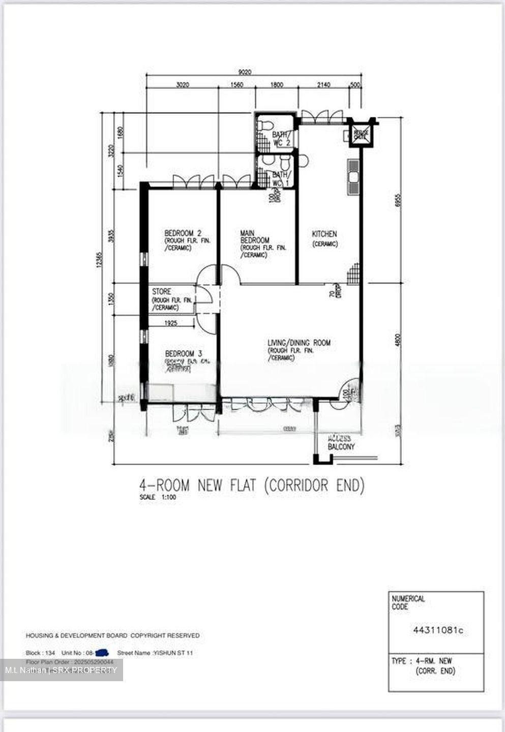 Blk 134 Yishun Street 11 (Yishun), HDB 4 Rooms #457030241